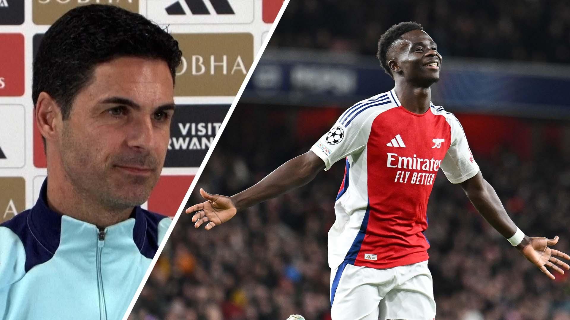 萨卡回归：阿森纳的阿尔特塔透露了边锋的工作量