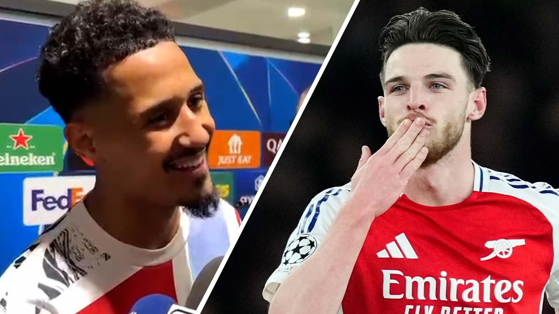 阿森纳的德克兰·赖斯任意球：坂布约奥告诉我“去吧”