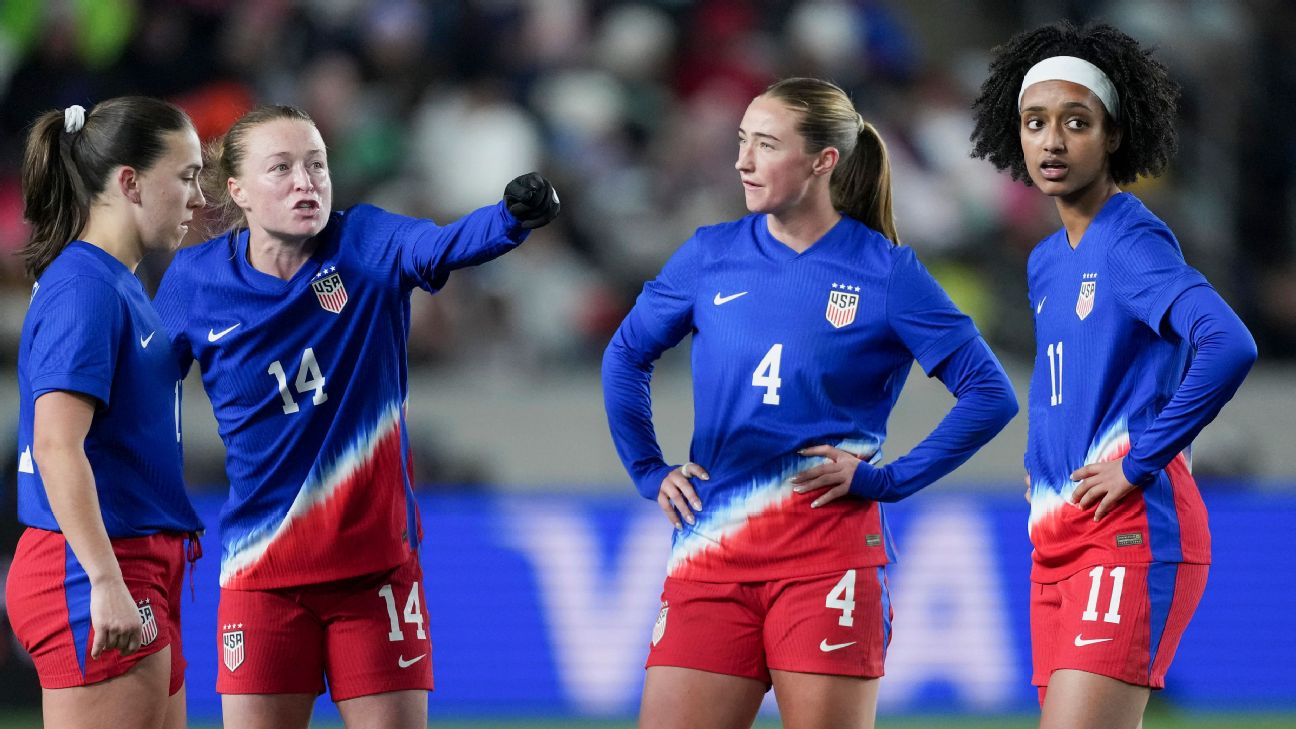 美国女足新秀排名：艾玛·海耶斯教练执教下首次亮相的全部24名球员