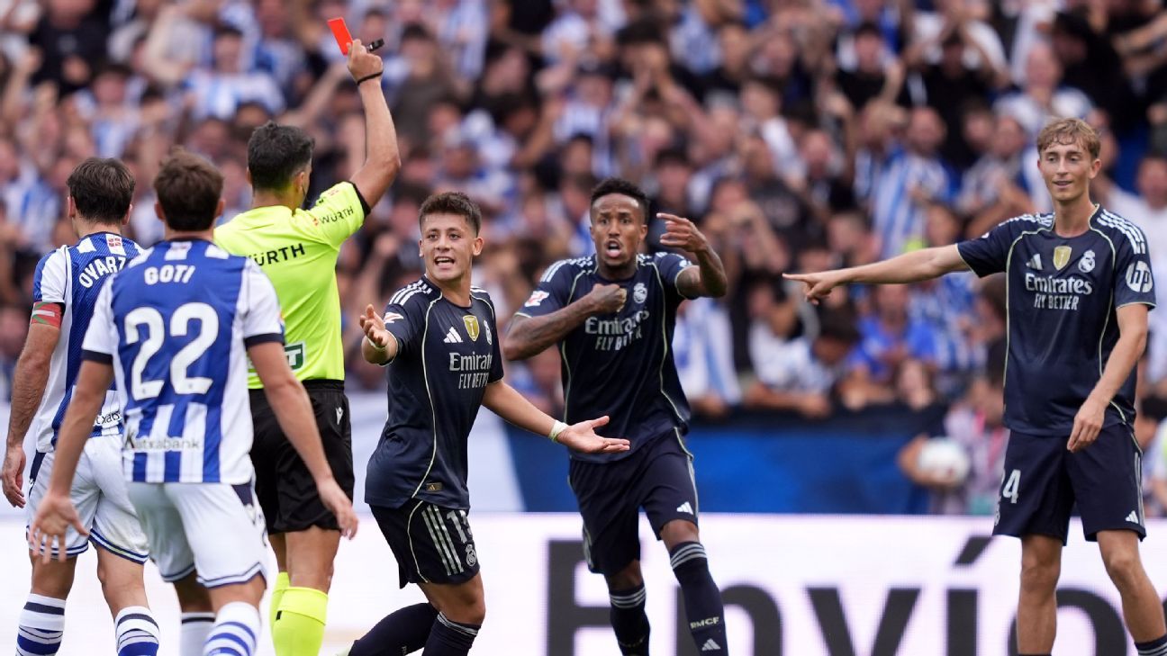 皇家马德里将就胡伊森最新裁判争议中的红牌提出上诉——消息来源