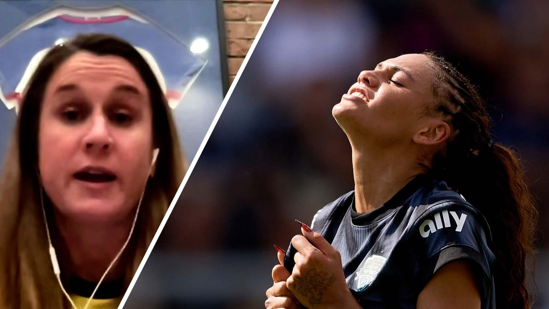 美国女足主教练海耶斯对特里尼蒂·罗德曼受伤“感到非常沮丧”。