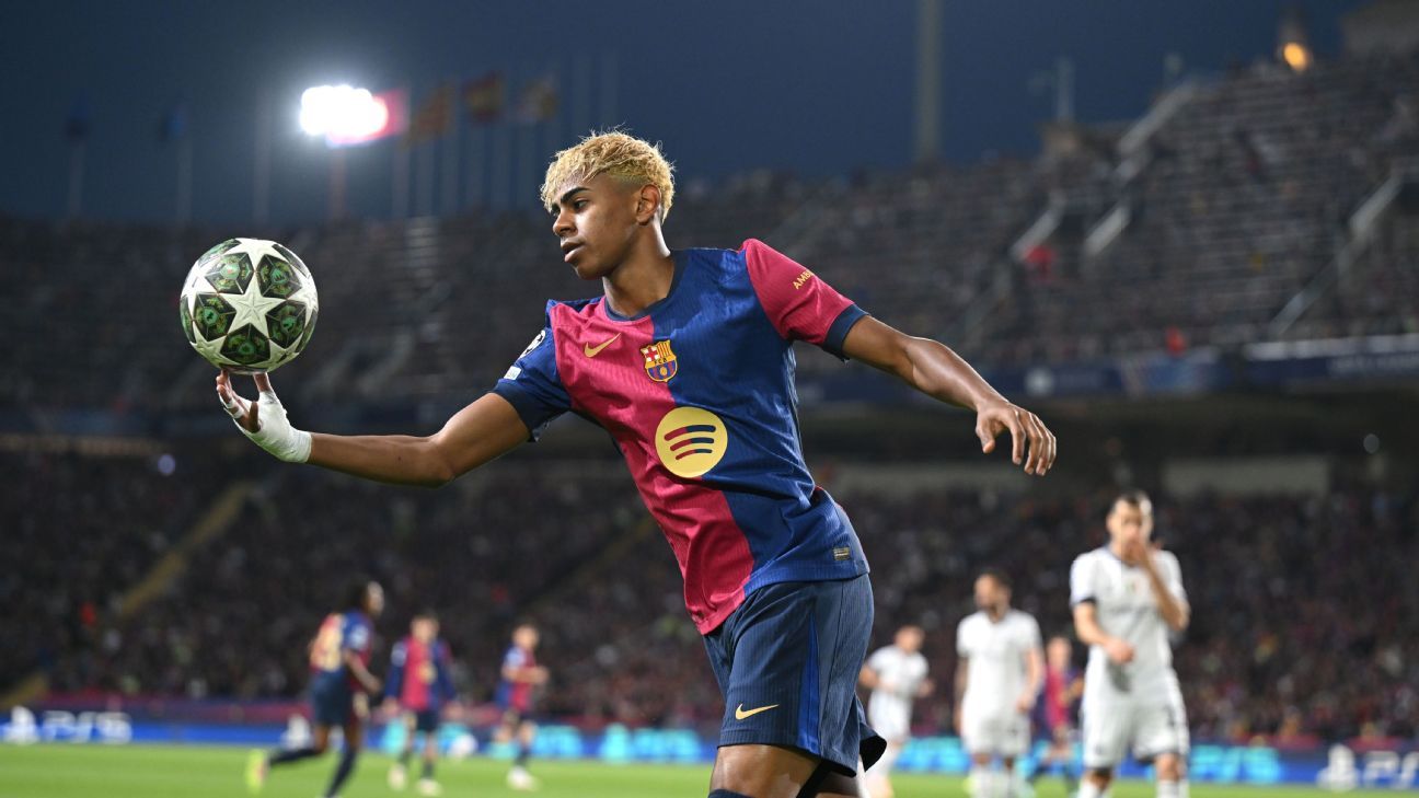 巴塞罗那的拉明·亚马尔入选国际职业球员协会男子世界11人阵容，成为最年轻球员。