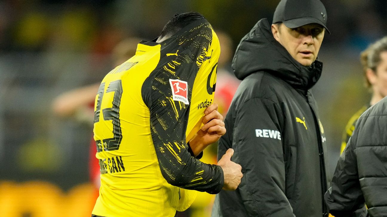 多特蒙德的坎因前交叉韧带撕裂将缺席本赛季。