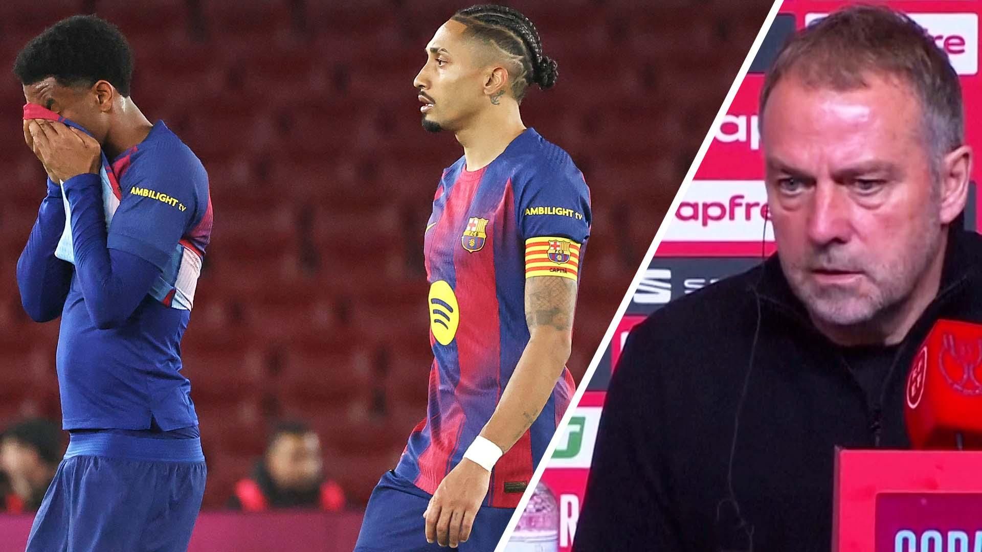 巴萨的弗利克对孔德和巴尔德的腿筋伤势感到沮丧。