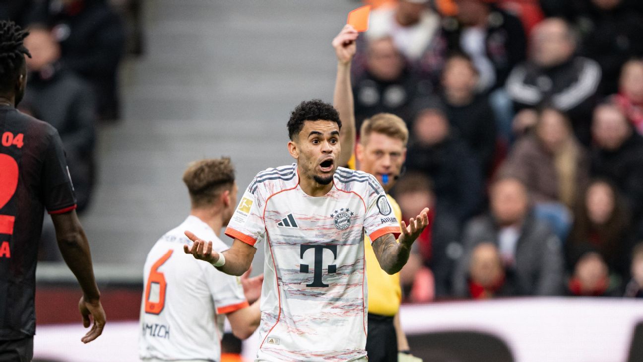 裁判承认失误，拜仁慕尼黑猛烈抨击路易斯·迪亚斯的红牌。