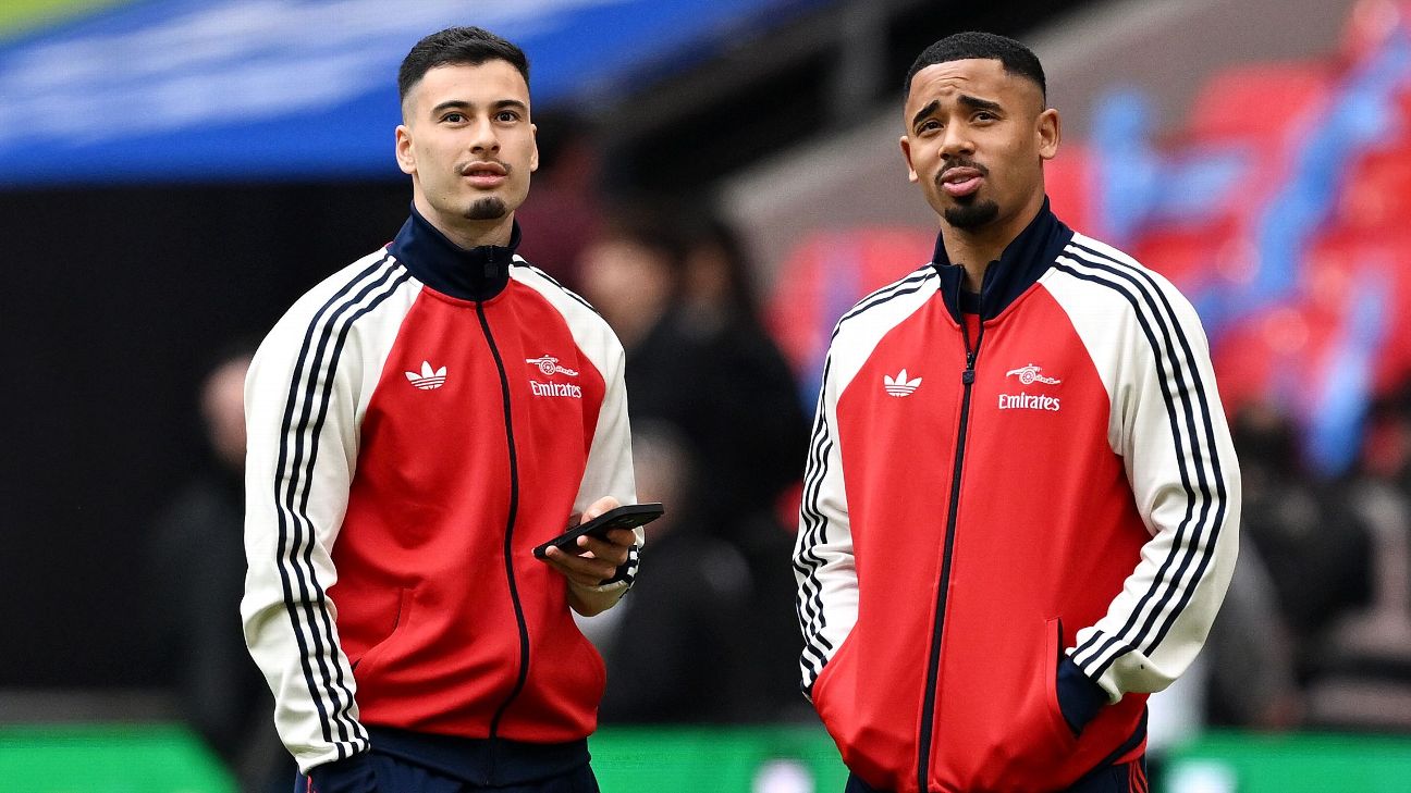 转会传闻与新闻：马德里竞技有意阿森纳的热苏斯和马丁内利。