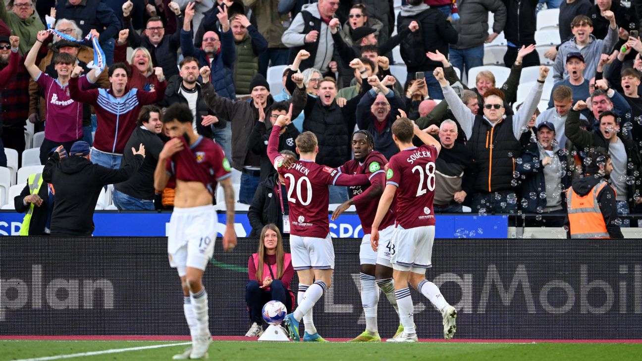 西汉姆联对阵利兹联直播：加时赛两粒越位进球后比分仍持平